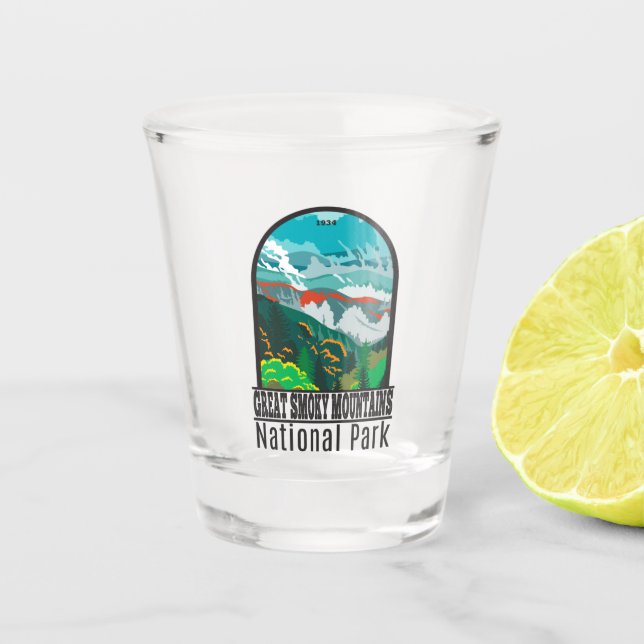 Great Smoky Mountains National Park Vintage Shot Glass (Front)