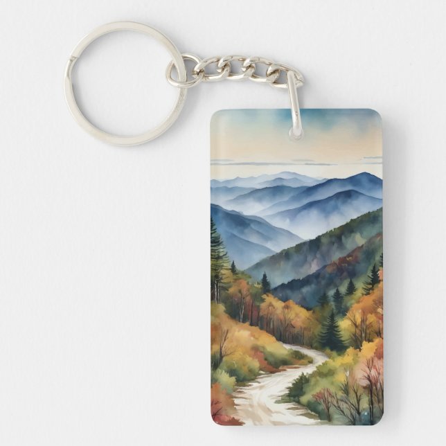 Great Smoky Mountains Porte - clé d'aquarelle (Devant)