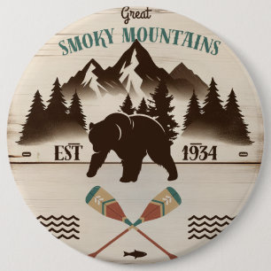 Great Smoky Mountains, TN bear 6 Inch Round Button