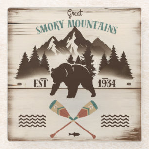 Great Smoky Mountains, TN bear Glass Coaster