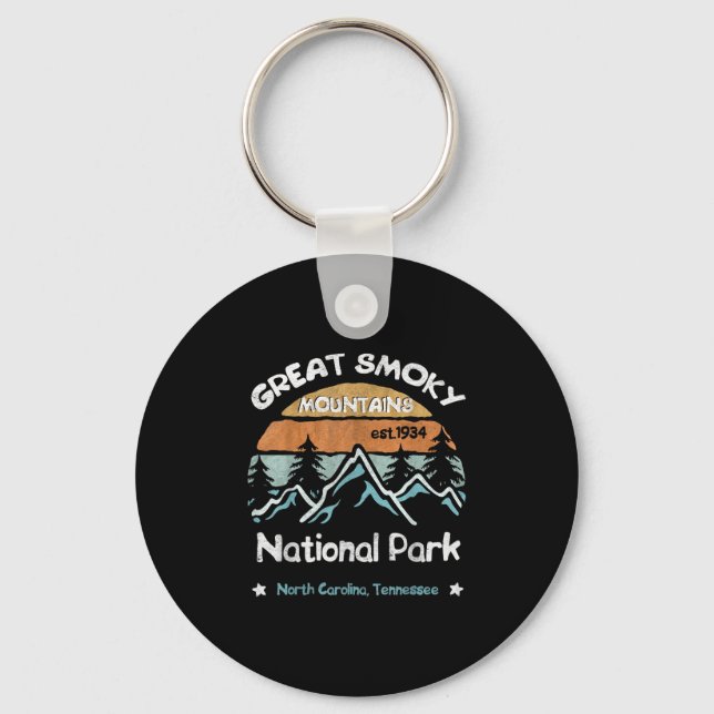 Great Smoky Mountains US National Park Camping Keychain (Front)