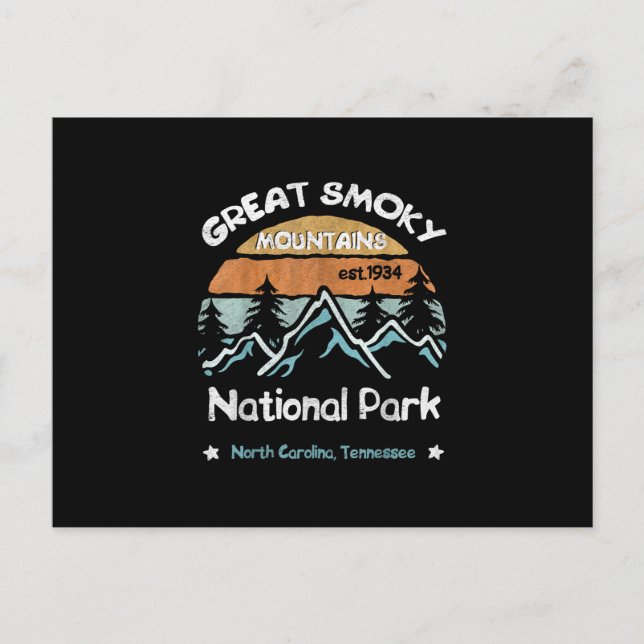 Great Smoky Mountains US National Park Camping Postcard (Front)