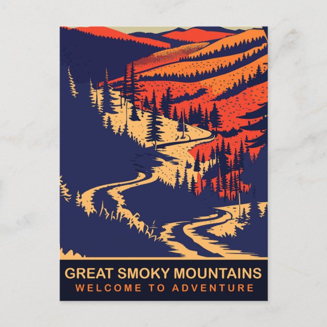 Great Smoky Mountains, Vintage Travel Postcard (Front)