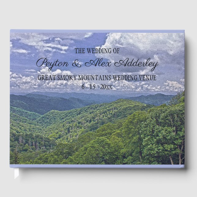 Great Smoky Mountains Wedding Guest Book (Front)