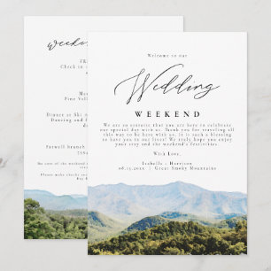 GREAT SMOKY MOUNTAINS Wedding Welcome Itinerary Invitation
