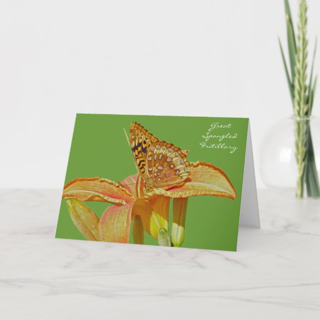 Great Spangled Fritillary Butterfly Note Card (Front)