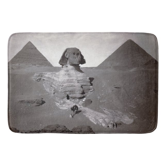 Great Sphinx & Giza Pyramids Necropolis Egypt Bath Mat (Front)
