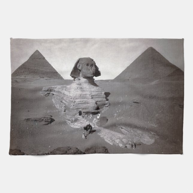 Great Sphinx & Giza Pyramids Necropolis Egypt Kitchen Towel (Horizontal)