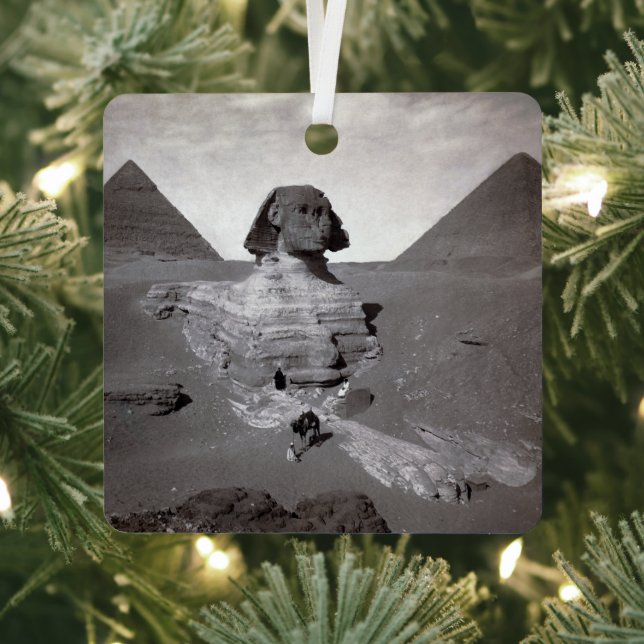 Great Sphinx & Giza Pyramids Necropolis Egypt Metal Ornament (Insitu)