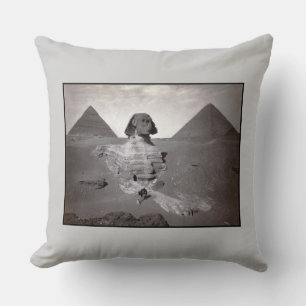 Great Sphinx & Giza Pyramids Necropolis Egypt Throw Pillow