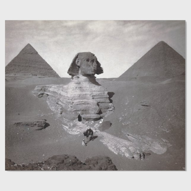 Great Sphinx & Giza Pyramids Necropolis Egypt Wrapping Paper (Flat)