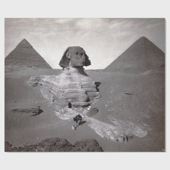 Great Sphinx & Giza Pyramids Necropolis Egypt Wrapping Paper (Flat)