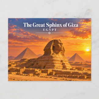 Great Sphinx of Giza Egypt Sunset Postcard