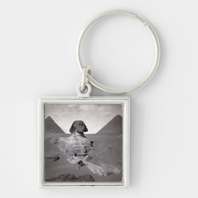 Great Sphinx of Giza Excavation with Pyramids Keychain (Front)
