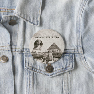 Great Sphinx of Giza Pyramid 3 Inch Round Button