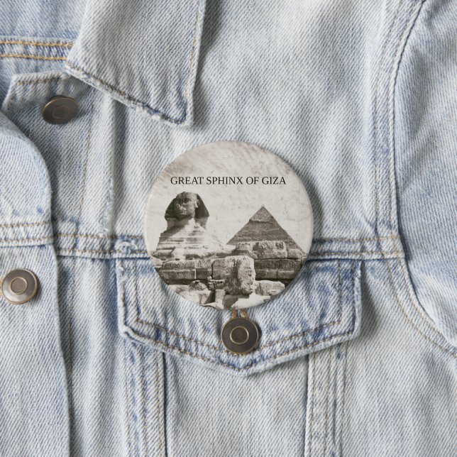 Great Sphinx of Giza Pyramid 3 Inch Round Button (In Situ)