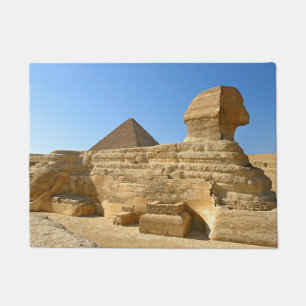Great Sphinx of Giza with Khafre pyramid - Egypt Doormat