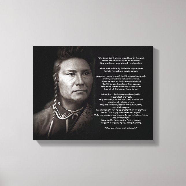 Great Spirit Ancient Prayer quote Canvas Print (Front)