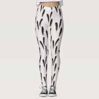 Great Spotted Woodpecker Feathers Pattern Legging