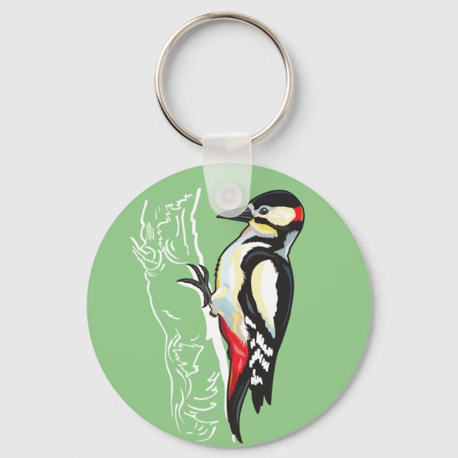 great spotted woodpecker keychain (Front)
