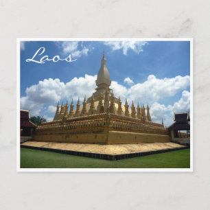 great stupa laos postcard
