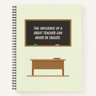 Great Teacher Inspirational Quote Chalkboard Notebook