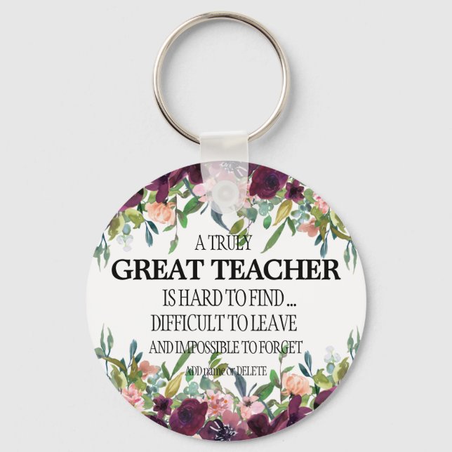 Great teacher thank you appreciation retiring gift keychain (Front)