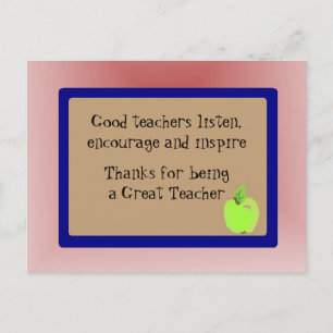 Great Teacher Thank You Postcard