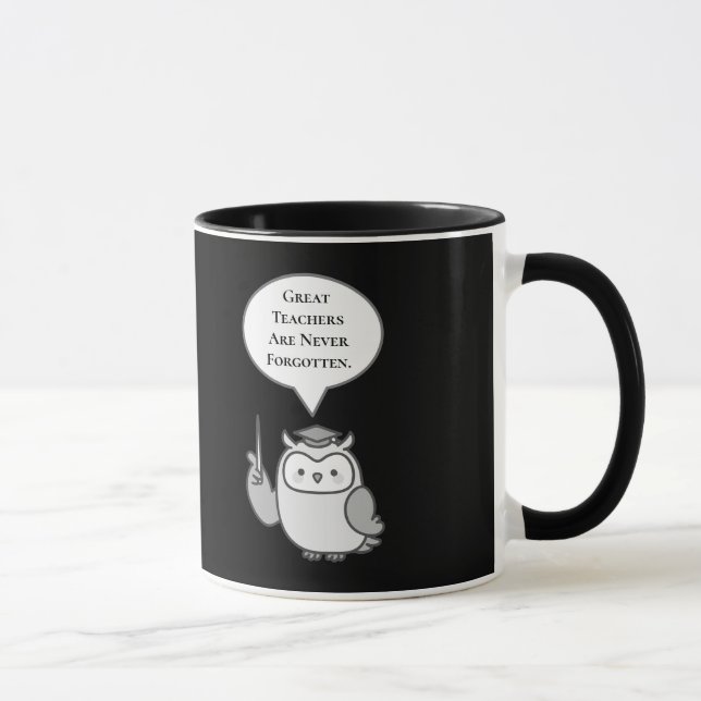 Great Teachers Are Never Forgotten Cute Owl Mug (Right)