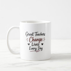 Great Teachers Change Lives Personalized Coffee Mug