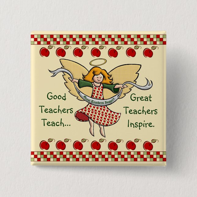 Great Teachers Inspire 2 Inch Square Button (Front)