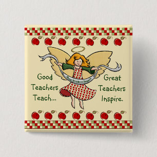 Great Teachers Inspire 2 Inch Square Button