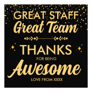 Great Team Great Staff Thank You Sign   Employee 