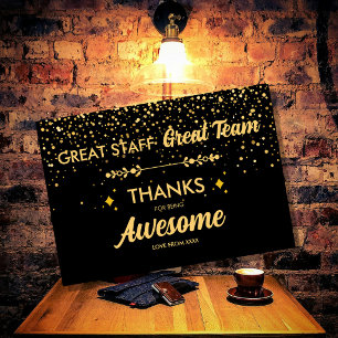 Great Team Great Staff Thank You Sign   Employee  Card