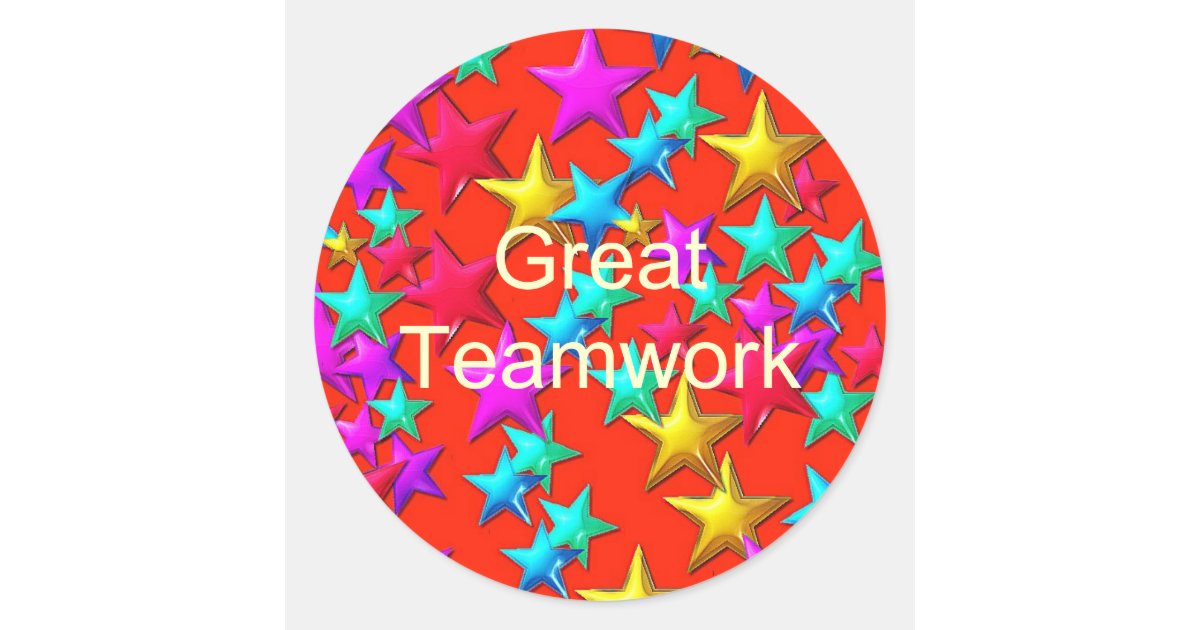 Great Teamwork Star Sticker | Zazzle