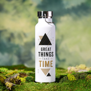 Great Things Take Time Geometric Water Bottle