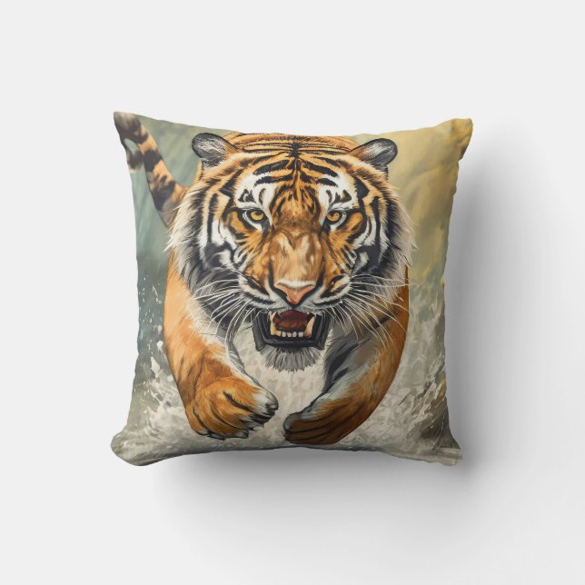 Great Tiger Pillow! Throw Pillow (Front)
