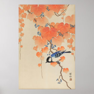 Great Tit Japanese Art Print  Ohara Koson Bird Art