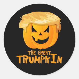 Great Trumpkin Funny Halloween Classic Round Sticker