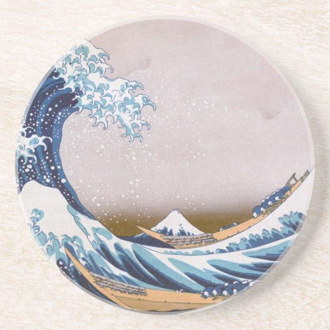 Great Tsunami Wave off Kanagawa Japan by Hokusai Coaster (Front)