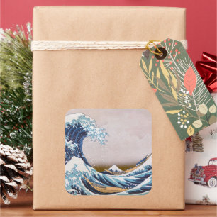 Great Tsunami Wave off Kanagawa Japan by Hokusai Square Sticker