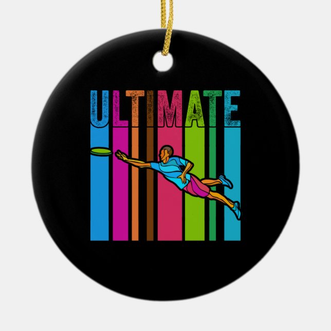 Great Ultimate Frisbee Motif Gift Ceramic Ornament (Front)