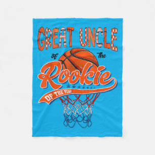 Great Uncle Of Rookie 1st Basball Birthday Boy Fleece Blanket