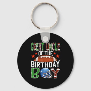 Great Uncle Of The Birthday Boy Game Day Football Keychain