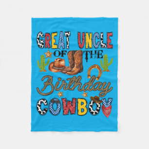 Great Uncle Of The Birthday Cowboy Western Fleece Blanket