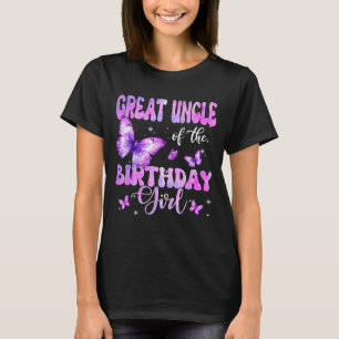 Great Uncle Of The Birthday Girl Butterfly Family T-Shirt