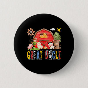 Great Uncle Red Farm Cow Birthday Boy Matching 2 Inch Round Button