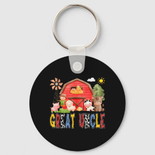 Great Uncle Red Farm Cow Birthday Boy Matching Keychain