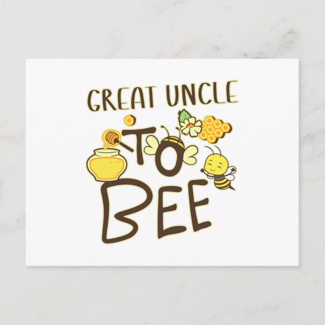 Great Uncle To Bee Pregnancy Announcement Pregnant Postcard (Front)