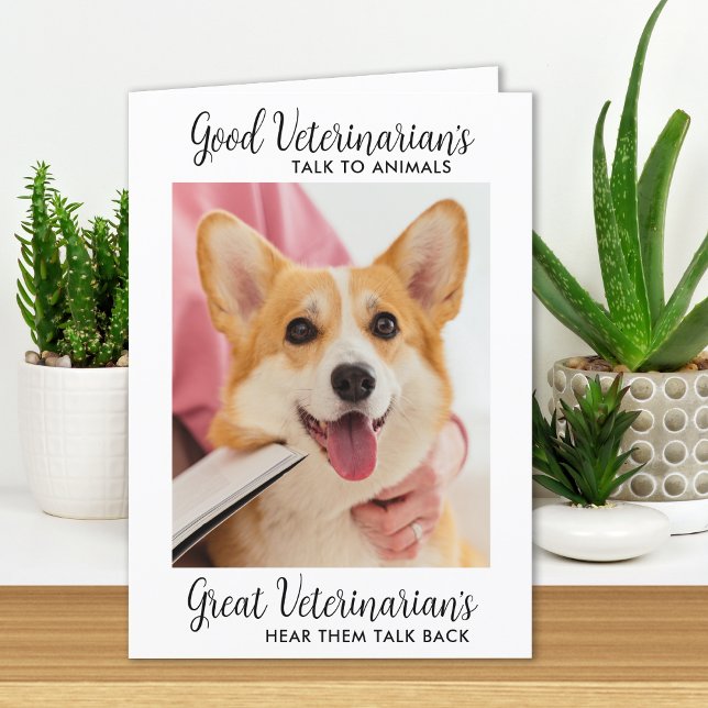 Great Veterinarian Personalized Pet Dog Photo Thank You Card (Creator Uploaded)
